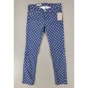New AG Adriano Goldschmied Stevie Ankle Polka Dot Slim Straight Jeans 25 Anthro